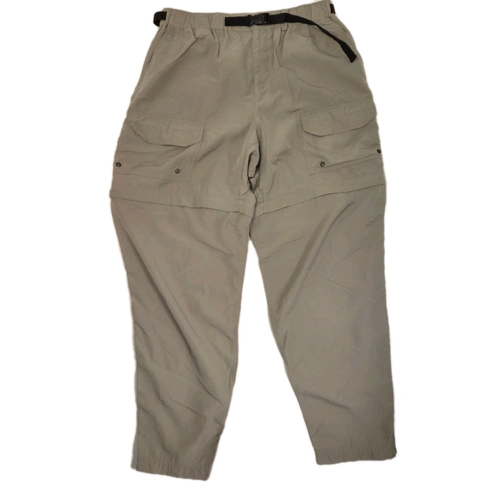 REI Convertible Hiking Cargo Pants Womens Large Tan Belted Outdoor Hiking 31×31
